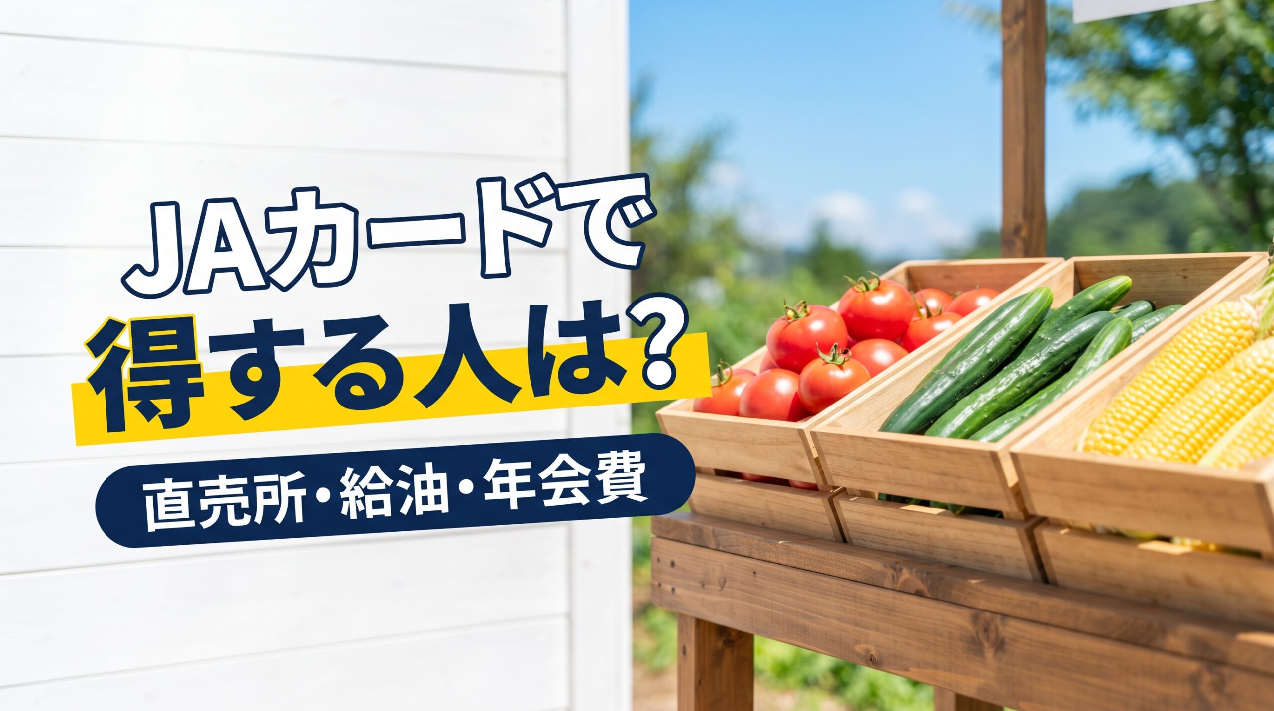JAカードで 得する人は？　直売所・給油・年会費